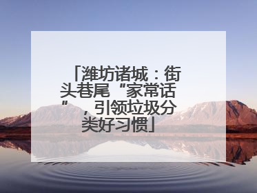 潍坊诸城：街头巷尾“家常话”，引领垃圾分类好习惯