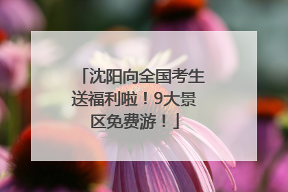 沈阳向全国考生送福利啦！9大景区免费游！