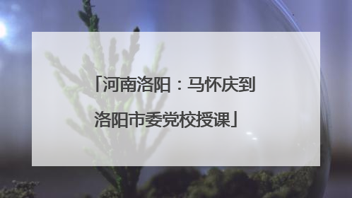 河南洛阳：马怀庆到洛阳市委党校授课