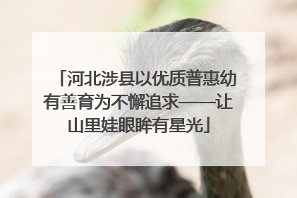 河北涉县以优质普惠幼有善育为不懈追求——让山里娃眼眸有星光