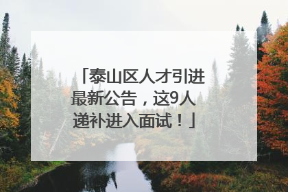 泰山区人才引进最新公告，这9人递补进入面试！