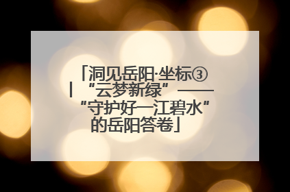 洞见岳阳·坐标③丨“云梦新绿”——“守护好一江碧水”的岳阳答卷