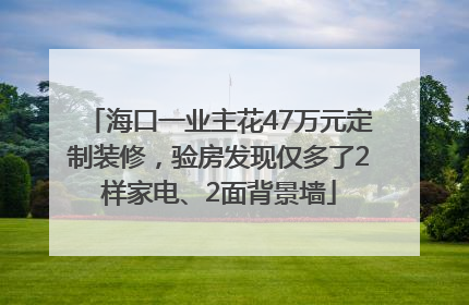 海口一业主花47万元定制装修，验房发现仅多了2样家电、2面背景墙