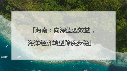 海南：向深蓝要效益，海洋经济转型蹄疾步稳