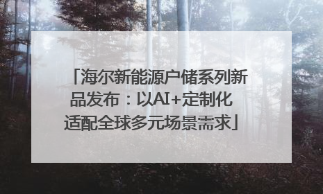 海尔新能源户储系列新品发布：以AI+定制化适配全球多元场景需求