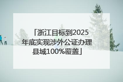 浙江目标到2025年底实现涉外公证办理县域100%覆盖