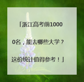 浙江高考前10000名，能去哪些大学？这份统计值得参考！