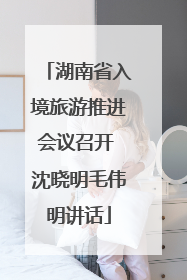 湖南省入境旅游推进会议召开 沈晓明毛伟明讲话