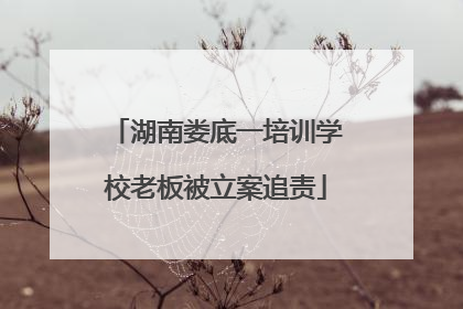 湖南娄底一培训学校老板被立案追责