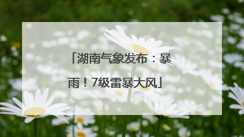湖南气象发布：暴雨！7级雷暴大风