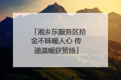 湘乡东服务区拾金不昧暖人心 传递温暖获赞扬