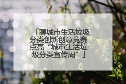 聊城市生活垃圾分类创新创意竞赛点亮“城市生活垃圾分类宣传周”