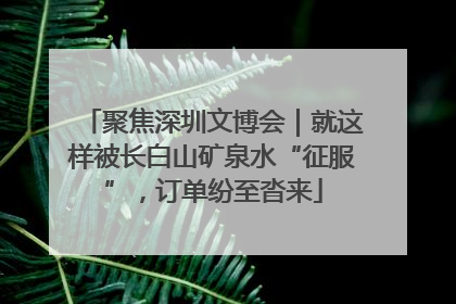 聚焦深圳文博会｜就这样被长白山矿泉水“征服”，订单纷至沓来