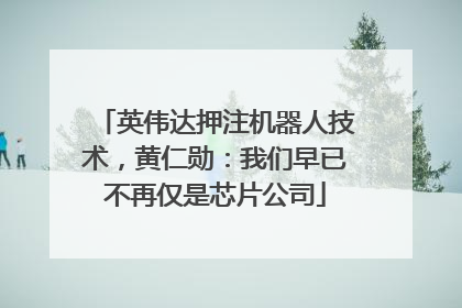 英伟达押注机器人技术，黄仁勋：我们早已不再仅是芯片公司