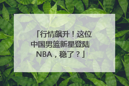 行情飙升！这位中国男篮新星登陆NBA，稳了？