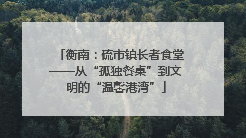 衡南：硫市镇长者食堂——从“孤独餐桌”到文明的“温馨港湾”