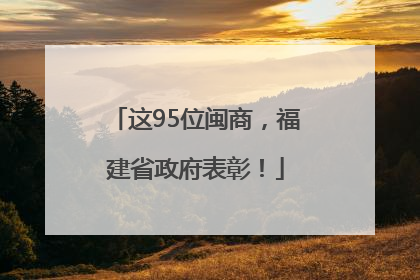 这95位闽商，福建省政府表彰！