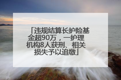 违规结算长护险基金超90万，一护理机构8人获刑、相关损失予以追缴