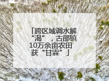 跨区域调水解“渴”，古邵镇10万余亩农田获“甘霖”