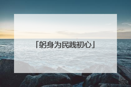 躬身为民践初心