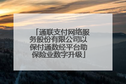 通联支付网络服务股份有限公司以保付通数经平台助保险业数字升级