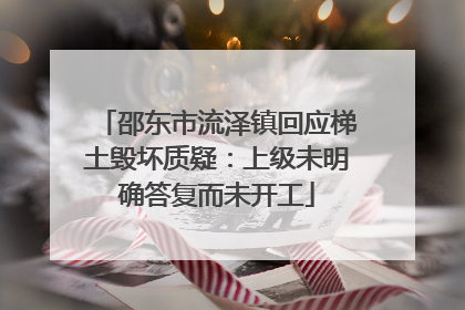 邵东市流泽镇回应梯土毁坏质疑：上级未明确答复而未开工