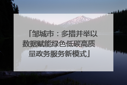 邹城市：多措并举以数据赋能绿色低碳高质量政务服务新模式