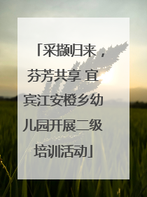 采撷归来，芬芳共享 宜宾江安橙乡幼儿园开展二级培训活动