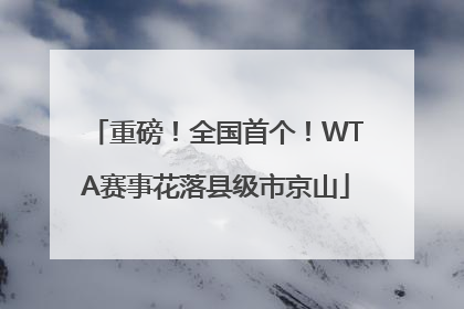重磅！全国首个！WTA赛事花落县级市京山