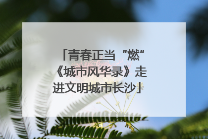 青春正当“燃”《城市风华录》走进文明城市长沙