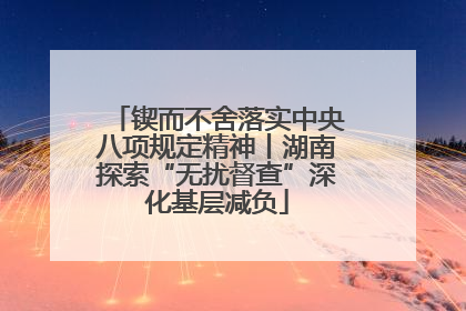 锲而不舍落实中央八项规定精神丨湖南探索“无扰督查”深化基层减负
