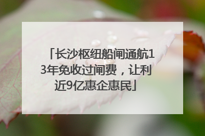 长沙枢纽船闸通航13年免收过闸费，让利近9亿惠企惠民