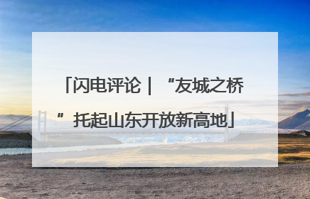 闪电评论｜“友城之桥”托起山东开放新高地