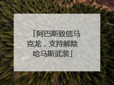 阿巴斯致信马克龙，支持解除哈马斯武装