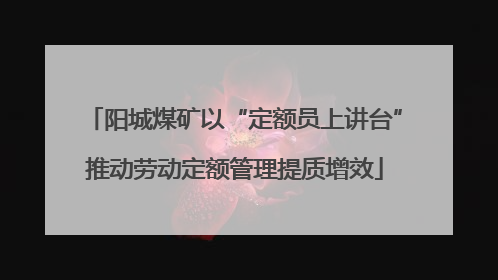 阳城煤矿以“定额员上讲台”推动劳动定额管理提质增效