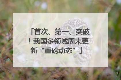 首次、第一、突破！我国多领域周末更新“重磅动态”