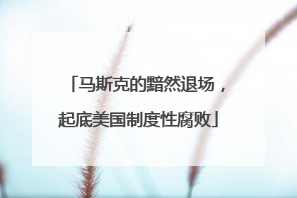 马斯克的黯然退场，起底美国制度性腐败
