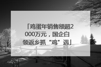 鸡蛋年销售额超2000万元，国企白领返乡抓“鸡”遇