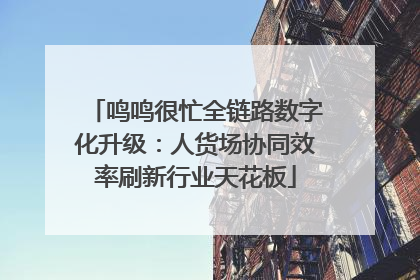 鸣鸣很忙全链路数字化升级：人货场协同效率刷新行业天花板