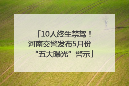 10人终生禁驾！河南交警发布5月份“五大曝光”警示