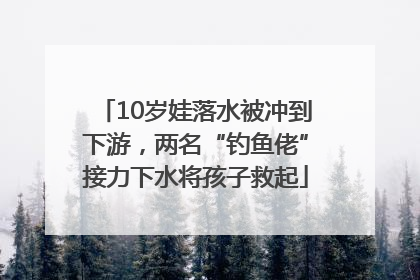 10岁娃落水被冲到下游，两名“钓鱼佬”接力下水将孩子救起