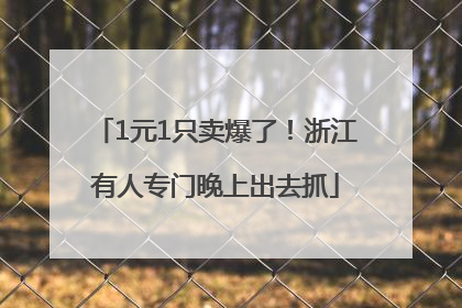 1元1只卖爆了！浙江有人专门晚上出去抓