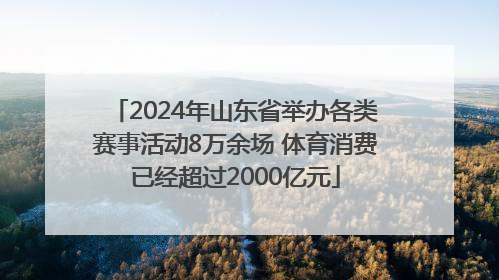 2024年山东省举办各类赛事活动8万余场 体育消费已经超过2000亿元