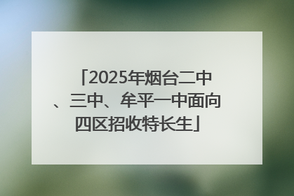 2025年烟台二中、三中、牟平一中面向四区招收特长生
