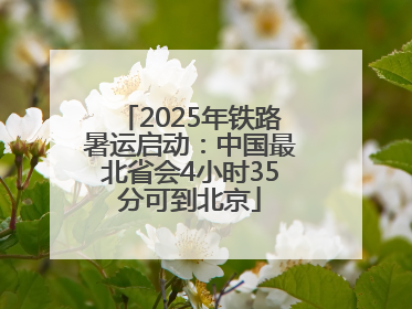 2025年铁路暑运启动：中国最北省会4小时35分可到北京