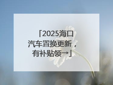 2025海口汽车置换更新，有补贴领→