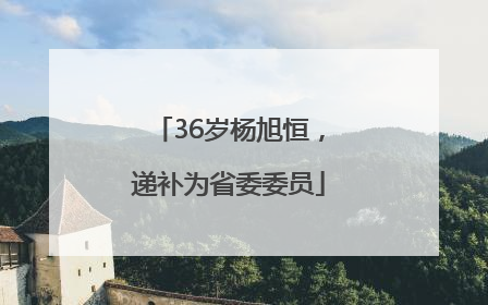 36岁杨旭恒，递补为省委委员