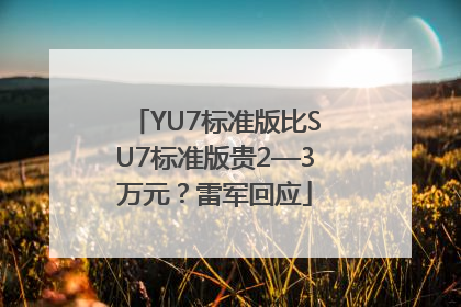 YU7标准版比SU7标准版贵2—3万元？雷军回应